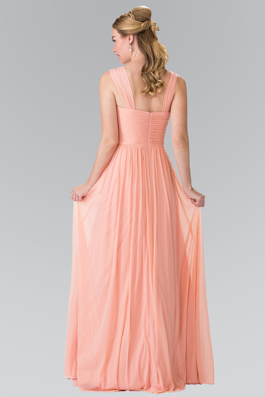 Pleated Bodice Bridesmaids Long Prom Dress GLGL2366-4