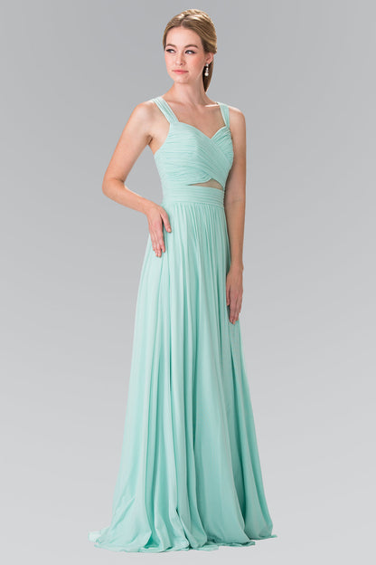 Pleated Bodice Bridesmaids Long Prom Dress GLGL2366-5