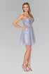 Sweetheart Sequin Short Dress with Chiffon Overlay-0
