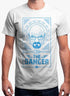 White T-shirt with blue graphic of a bald man with glasses above the text "I Am The Danger."