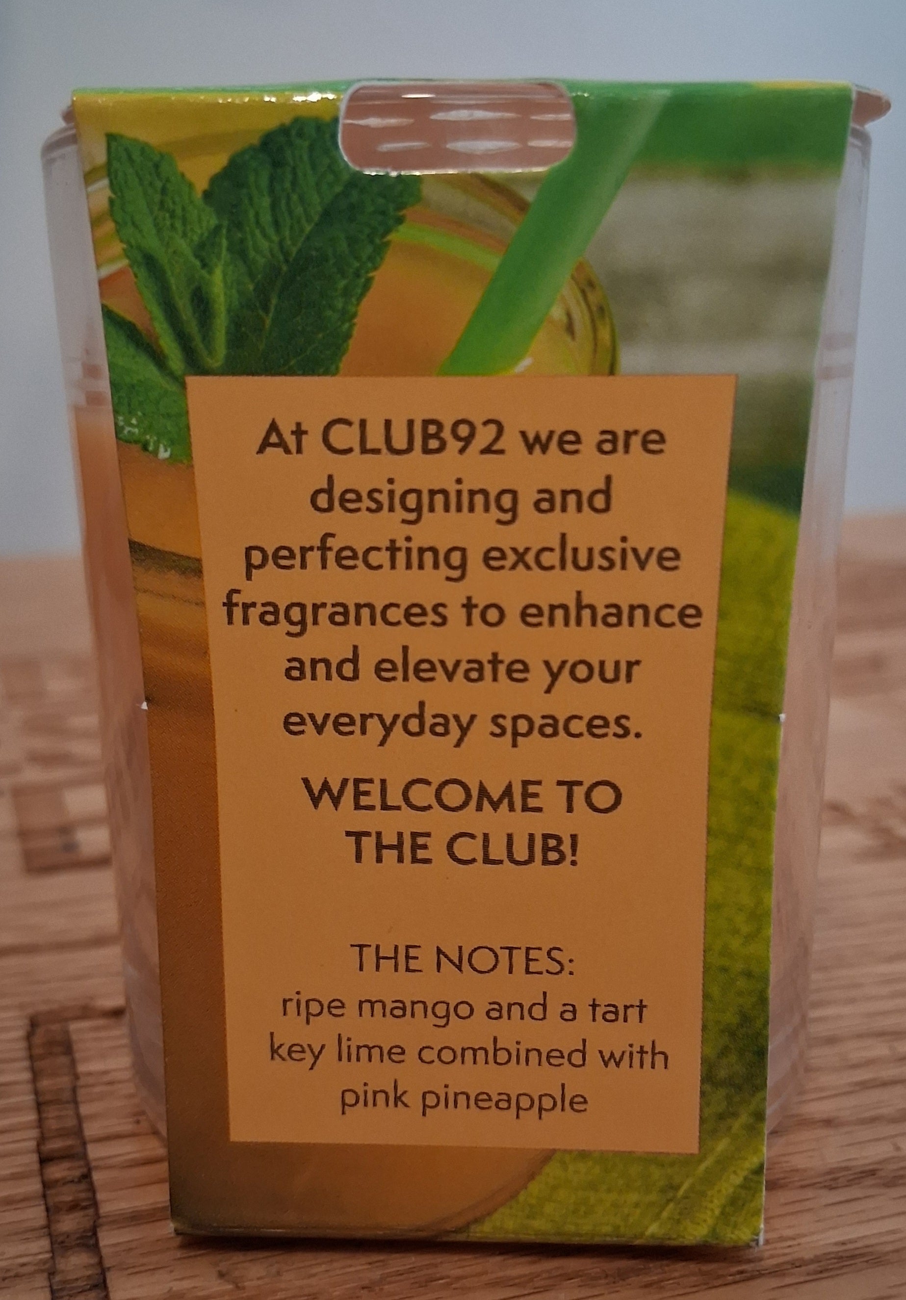Club 92 Mango Key Lime  Scented Candle, 3oz.