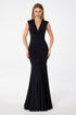 Mermaid dress V-neckline covered back-0